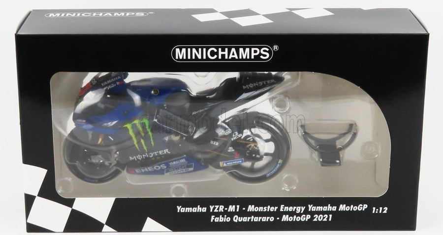 FABIO QUARATAGO 2021 YAMAHA YZR M1 MONSTER ENERGY YAMAHA 1:12 MOTOGP WORLD CHAMPION DIECAST MODEL