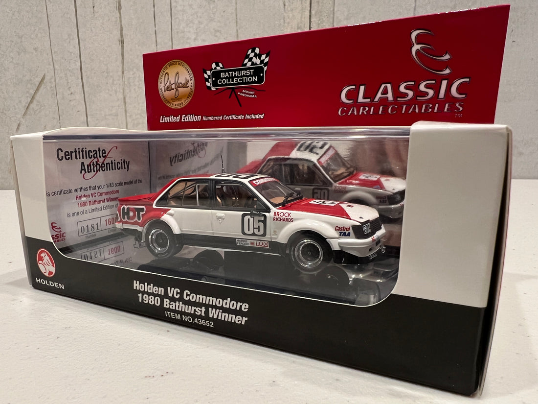 Holden VC Commodore - Peter Brock - 1980 Bathurst Winner - 1:43 Scale Diecast Model - CLASSIC CARLECTABLES