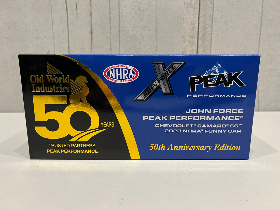 2023 John Force – PEAK 50th Anniversary SPECIAL PAINT SCHEME - 1:24 Scale Diecast Model - AutoWorld