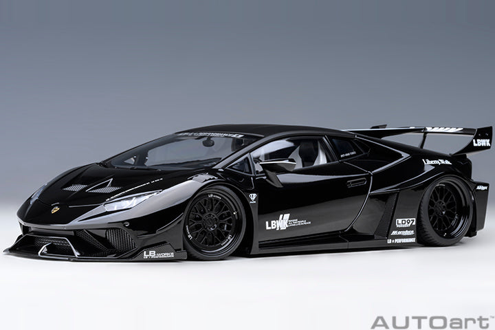 LIBERTY WALK LB SILHOUETTE WORKS HURACAN GT (BLACK) - 1:18 Scale Model - AUTOart