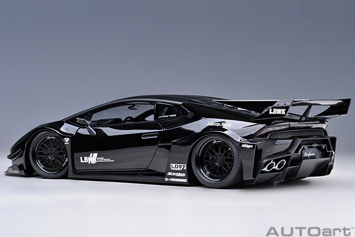 LIBERTY WALK LB SILHOUETTE WORKS HURACAN GT (BLACK) - 1:18 Scale Model - AUTOart
