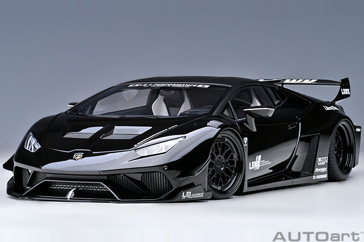 LIBERTY WALK LB SILHOUETTE WORKS HURACAN GT (BLACK) - 1:18 Scale Model - AUTOart