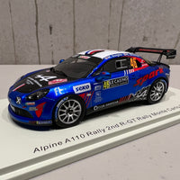 Alpine A110 Rally No.46 2nd R-GT Rally Monte Carlo 2022 - Manu Guigou - Kévin Bronner - 1:43 Scale Resin Model Car - Spark