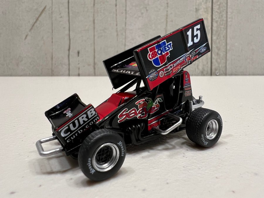 2022 #15 SAGE / CARQUEST SPRINT CAR - DONNY SCHATZ 1:50 SCALE DIECAST - CHROME - TEAM EXECUTIVE