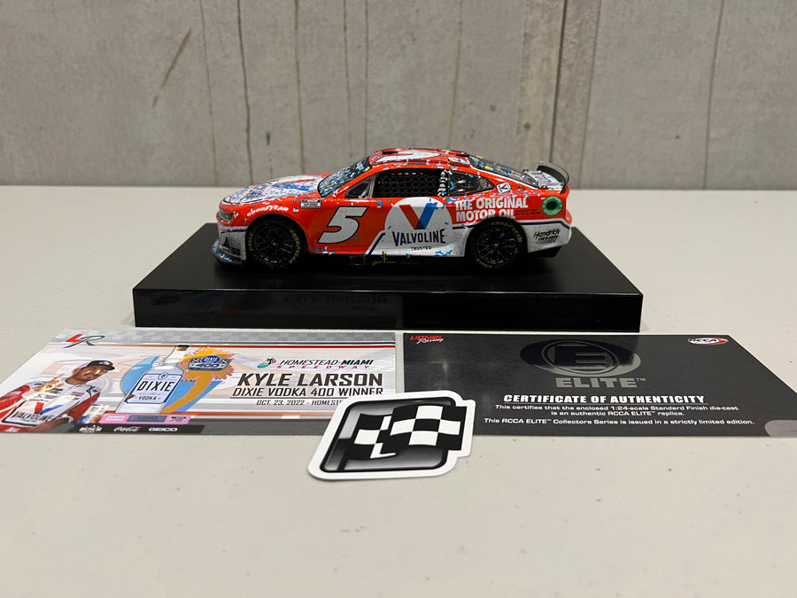 KYLE LARSON 2022 VALVOLINE HOMESTEAD RACED WIN 1:24 ELITE DIECAST