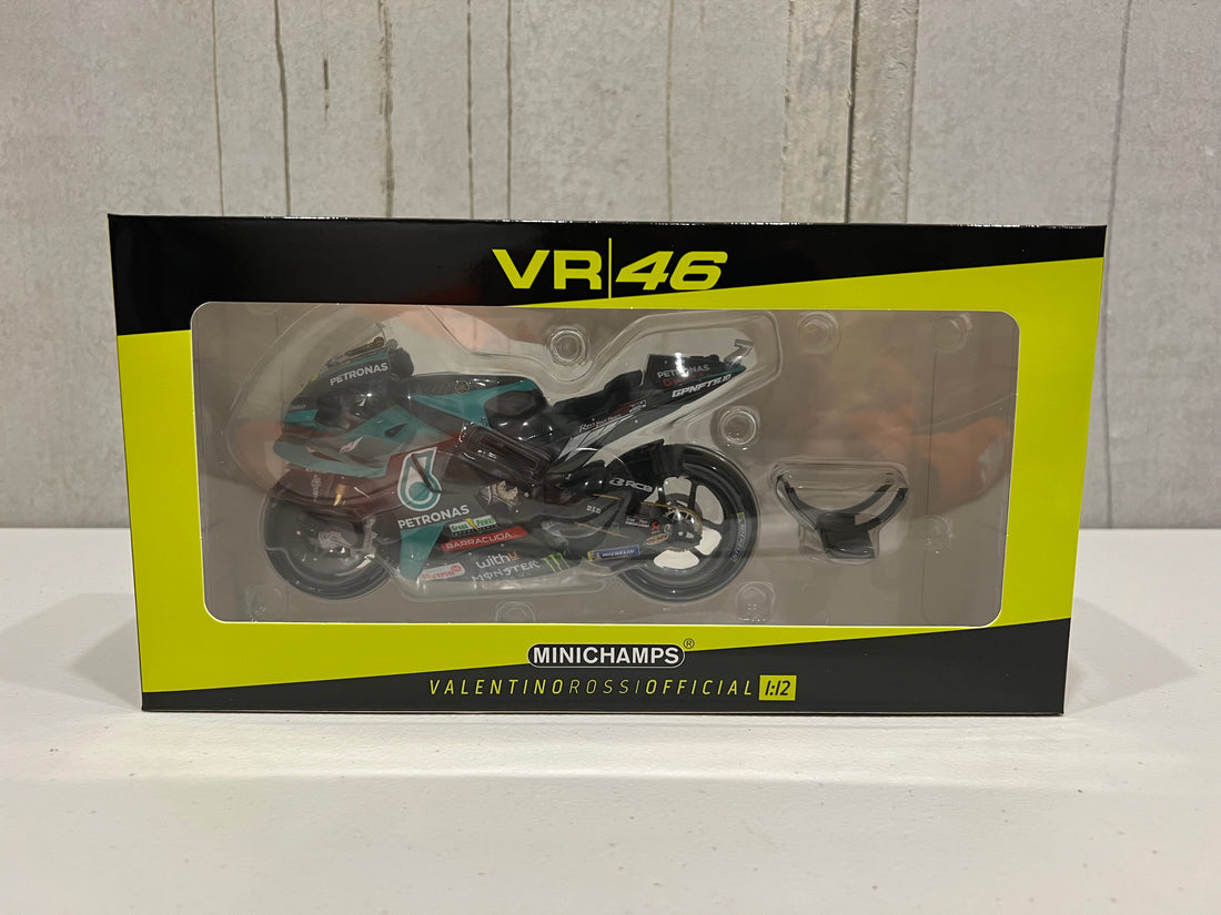 VALENTINO ROSSI 2021 TEAM PETRONAS - YAMAHA YZR-M1 SRT - VALENCIA LAST MOTOGP 1:12 DIECAST MODEL