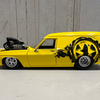 HOLDEN HJ "GRIM REAPER" PANEL VAN - YELLOW BLOWN PLANEL VAN - 1:24 SCALE DIECAST MODEL - DDA