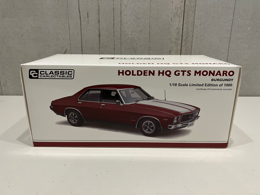 HOLDEN HQ GTS MONARO - BURGUNY SEDAN - 1:18 DIECAST MODEL