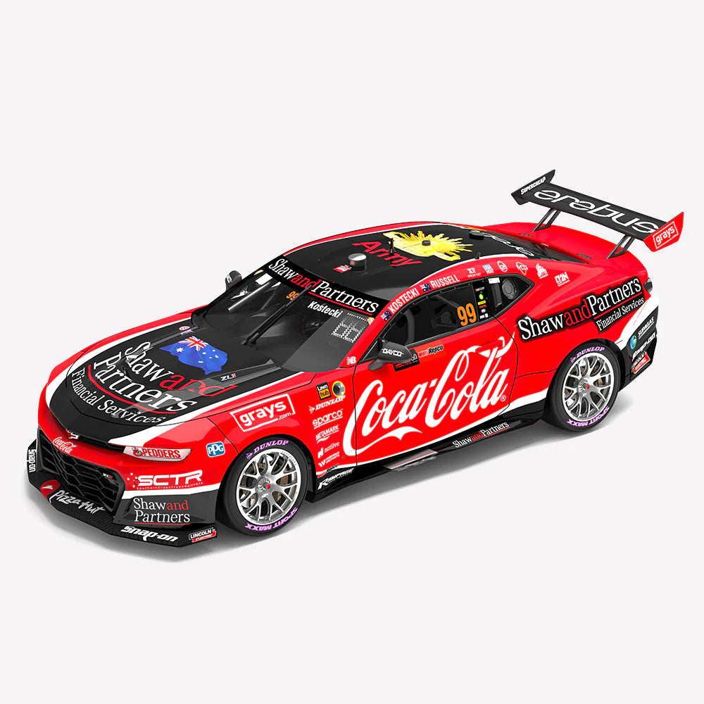 *PRE-ORDER* Brodie Kostecki & David Russell Coca-Cola Racing By Erebus #99 Chevrolet Camaro ZL1 - 2023 Bathurst 1000 Pole Position - 1:18 Scale Diecast Model - AUTHENTIC COLLECTABLES