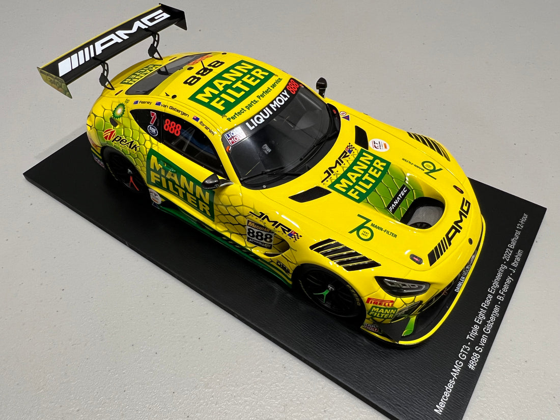 MERCEDES-AMG GT3 - 2022 BATHURST  12-HOUR - TRIPLE EIGHT RACE  ENGINEERING #888 - FEENEY/VAN  GISBERGEN/IBRAHIM - 3RD PLACE - 1:18 SCALE