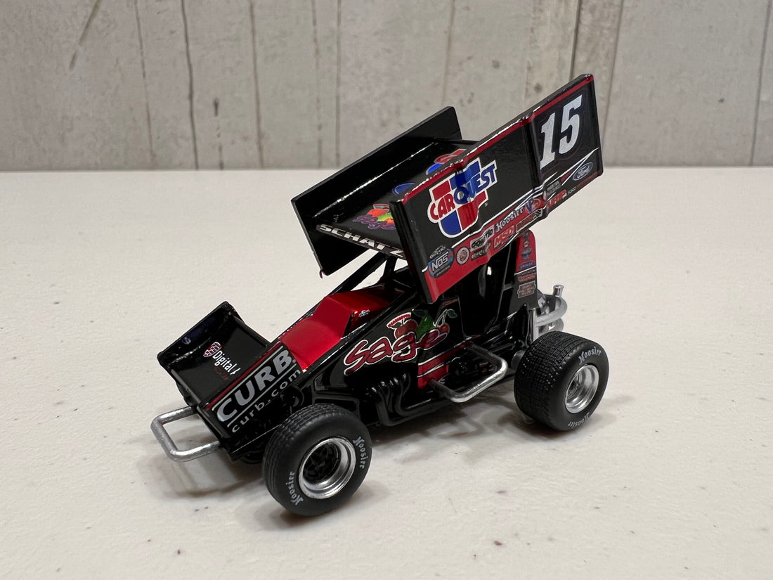 2022 #15 SAGE / CARQUEST SPRINT CAR - DONNY SCHATZ 1:50 SCALE DIECAST - CHROME - TEAM EXECUTIVE