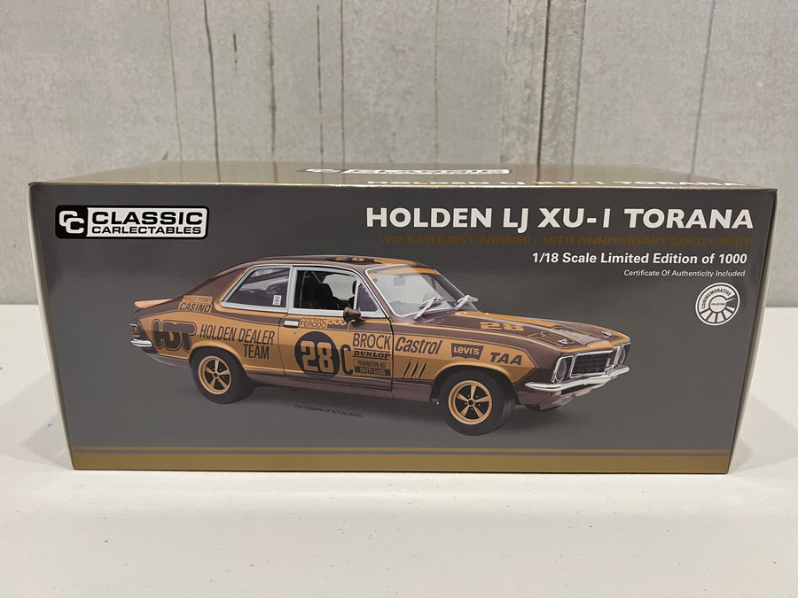 HOLDEN LJ XU-1 TORANA 1972 BATHURST WINNER 50TH ANNIVERSARY GOLD LIVERY 1:18 DIECAST MODEL