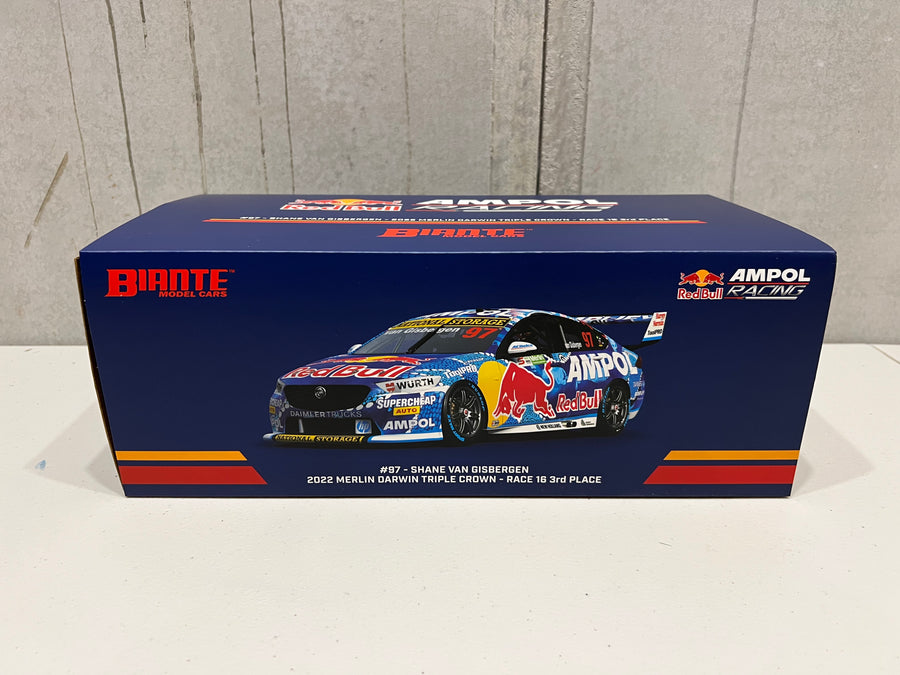 2022 HOLDEN ZB COMMODORE - RED BULL AMPOL RACING - SHANE VAN GISBERGEN #97 - Merlin Darwin Triple Crown Race 16 - 3RD PLACE - 1:18 Scale Diecast Model - BIANTE