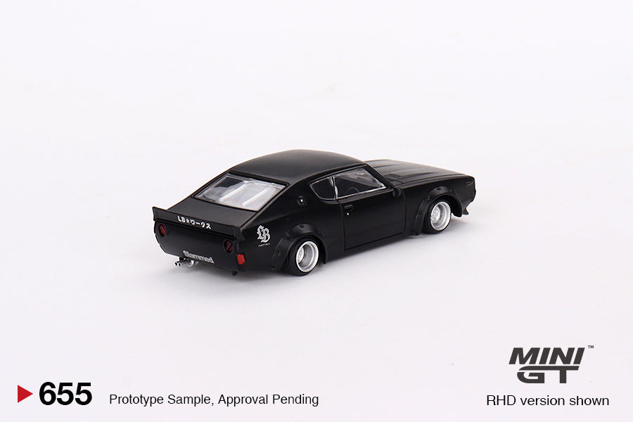 Nissan Skyline Kenmeri Liberty Walk - Matt Black -  1:64 Scale Diecast Model - Mini GT