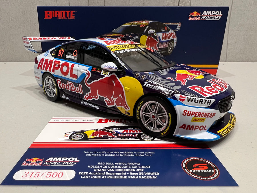 HOLDEN ZB COMMODORE  RED BULL AMPOL RACING  VAN GISBERGEN #97  2022 ITM Auckland Supersprint  (Last Race at Pukekohe) - 1:18 SCALE - BIANTE