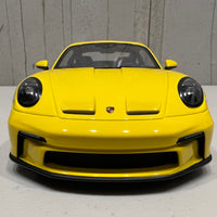 PORSCHE 911 (992) GT3 TOURING - 2022 - YELLOW W/BLACK WHEELS - 1:18 Scale Resin Model Car - Minichamps