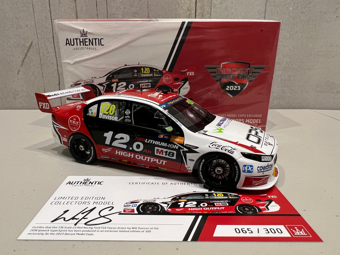 WILL DAVISON - 2018 FORD FGX FALCON - 23 RED RACING - IPSWICH SUPERSPRINT - 1:18 SCALE DIECAST MODEL - AUTHENTIC COLLECTABLES