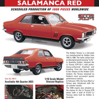 HOLDEN LJ TORANA GTR XU-1 "SALAMANCE RED" - 1:18 SCALE DIECAST MODEL