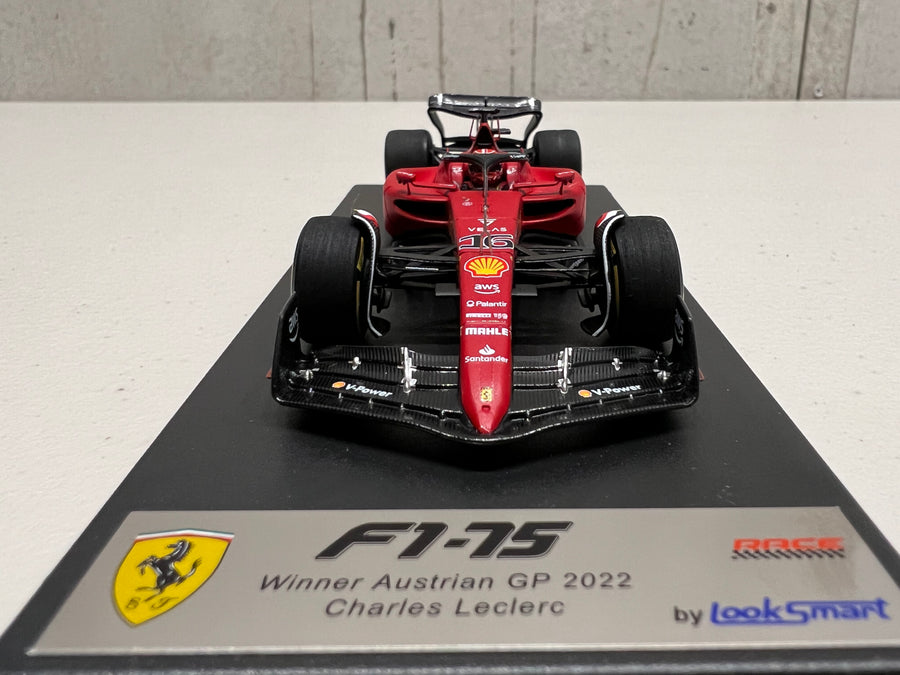 Ferrari F1-75 No.16 Winner Austria GP 2022 - Charles Leclerc - 1:43 Scale Resin Model Car - LookSmart