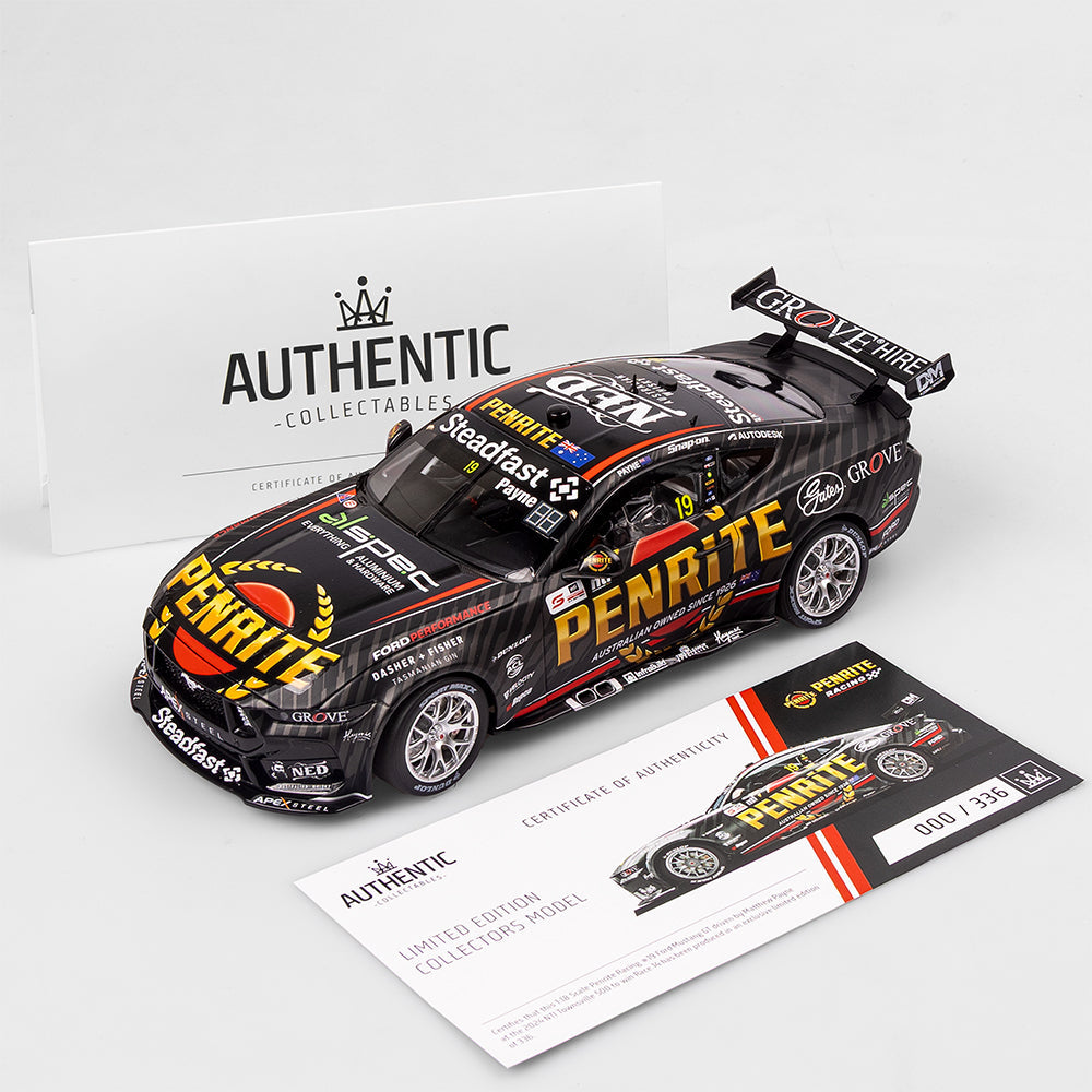 Matthew Payne - Penrite Racing #19 Ford Mustang GT - 2024 NTI Townsville 500 Race 14 Winner - 1:18 Scale Diecast Model - AUTHENTIC COLLECTABLES