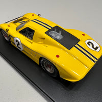 Ford GT40 Mk IV No.2 4th 24H Le Mans 1967 B. McLaren - M. Donohue - With Acrylic Cover - 1:18 Scale Resin Model Car - SPARK