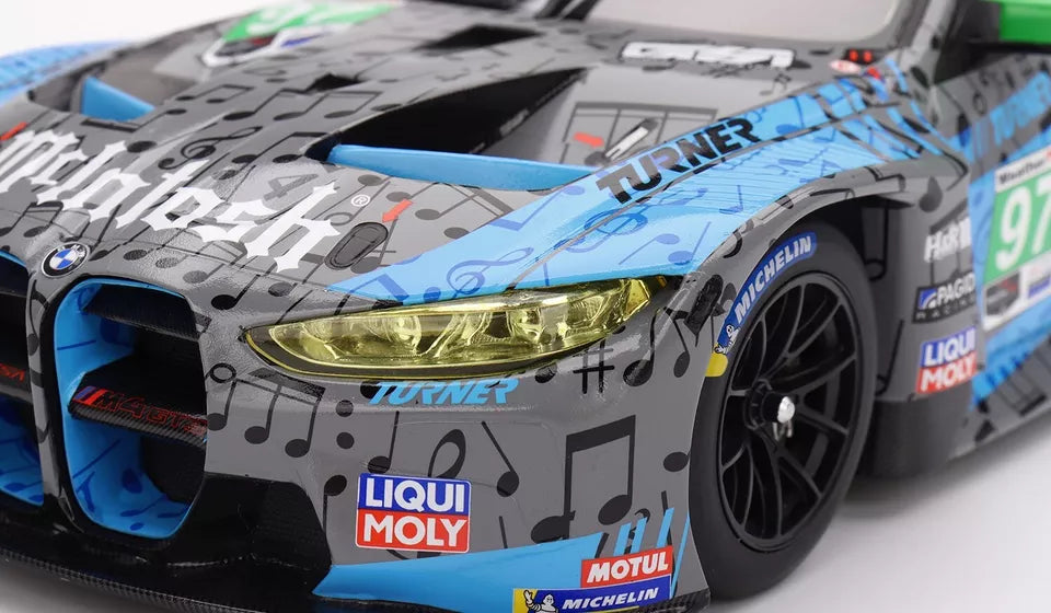 BMW M4 GT3 #97 IMSA 2023 LAGUNA SECA GTD 2ND PLACE - TURNER MOTORSPORT - 1:18 SCALE MODEL - TOP SPEED