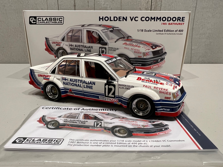 HOLDEN VC COMMODORE – 1981 BATHURST CAR CULLEN / JONES - 1:18 SCALE DIECAST MODEL
