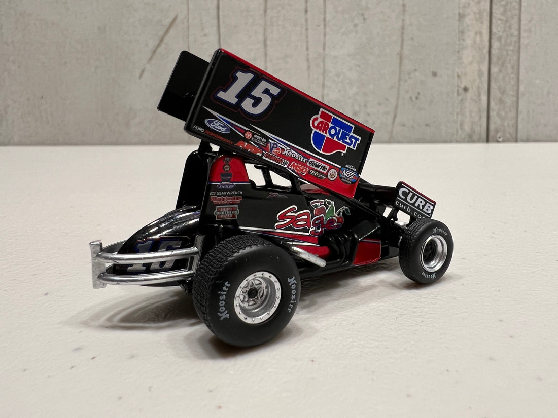 2022 #15 SAGE / CARQUEST SPRINT CAR - DONNY SCHATZ 1:50 SCALE DIECAST - CHROME - TEAM EXECUTIVE