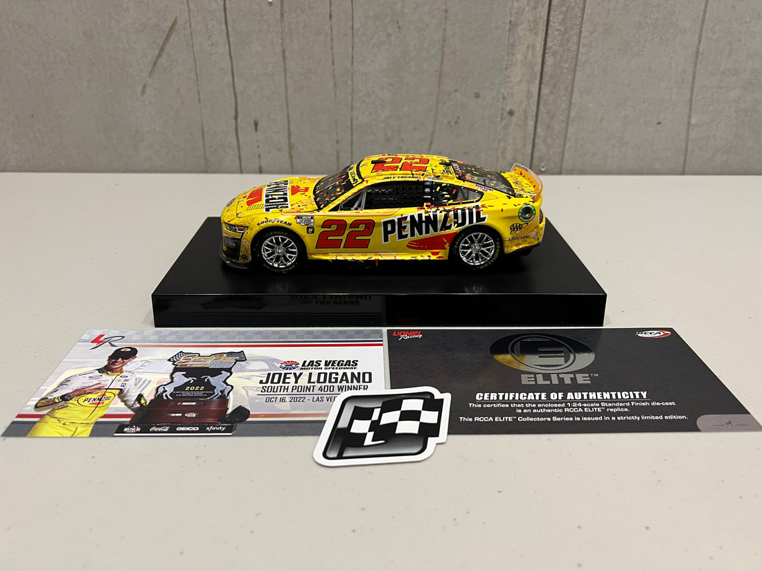 JOEY LOGANO 2022 PENNZOIL LAS VEGAS RACED WIN 1:24 ELITE DIECAST