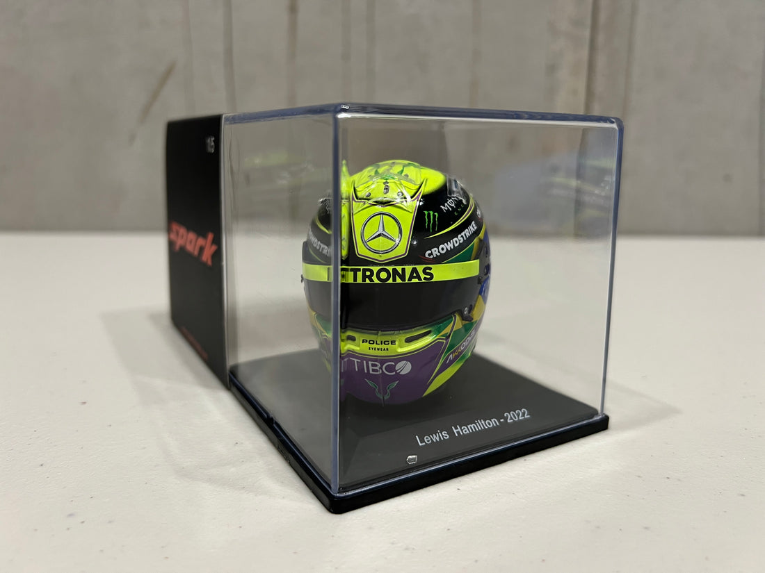 Mercedes-AMG Petronas F1 Helmet - Brazilian GP 2022 - Lewis Hamilton - 1:5 Scale Resin Model Helmet