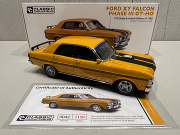 Ford XY Falcon Phase III GT-HO Yellow Ochre 1:18 Diecast Model