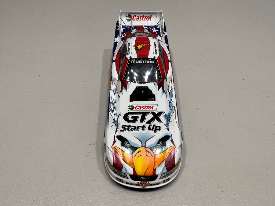 2004 JOHN FORCE & NORWALK RACEWAY PARK "FREEDOM'S FLIGHT" CASTROL GTX MUSTANG FUNNY CAR - 1:24 SCALE DIECAST MODEL - ACTION