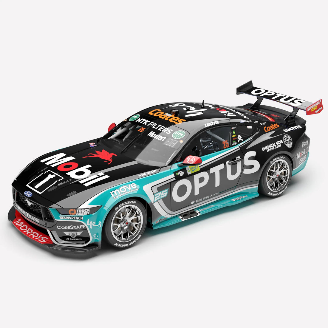 *PRE-ORDER* Chaz Mostert - Mobil 1 Optus Racing #25 Ford Mustang GT - 2025 Repco Supercars Championship Winner - 1:43 Scale Diecast Model - Authentic Collectables