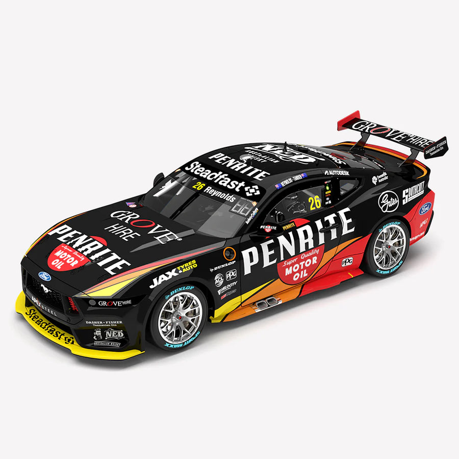 *PRE-ORDER* David Reynolds & Garth Tander - Penrite Racing #26 Ford Mustang GT - 2023 Sandown 500 Retro Livery - 1:43 Scale Diecast Model - AUTHENTIC COLLECTABLES