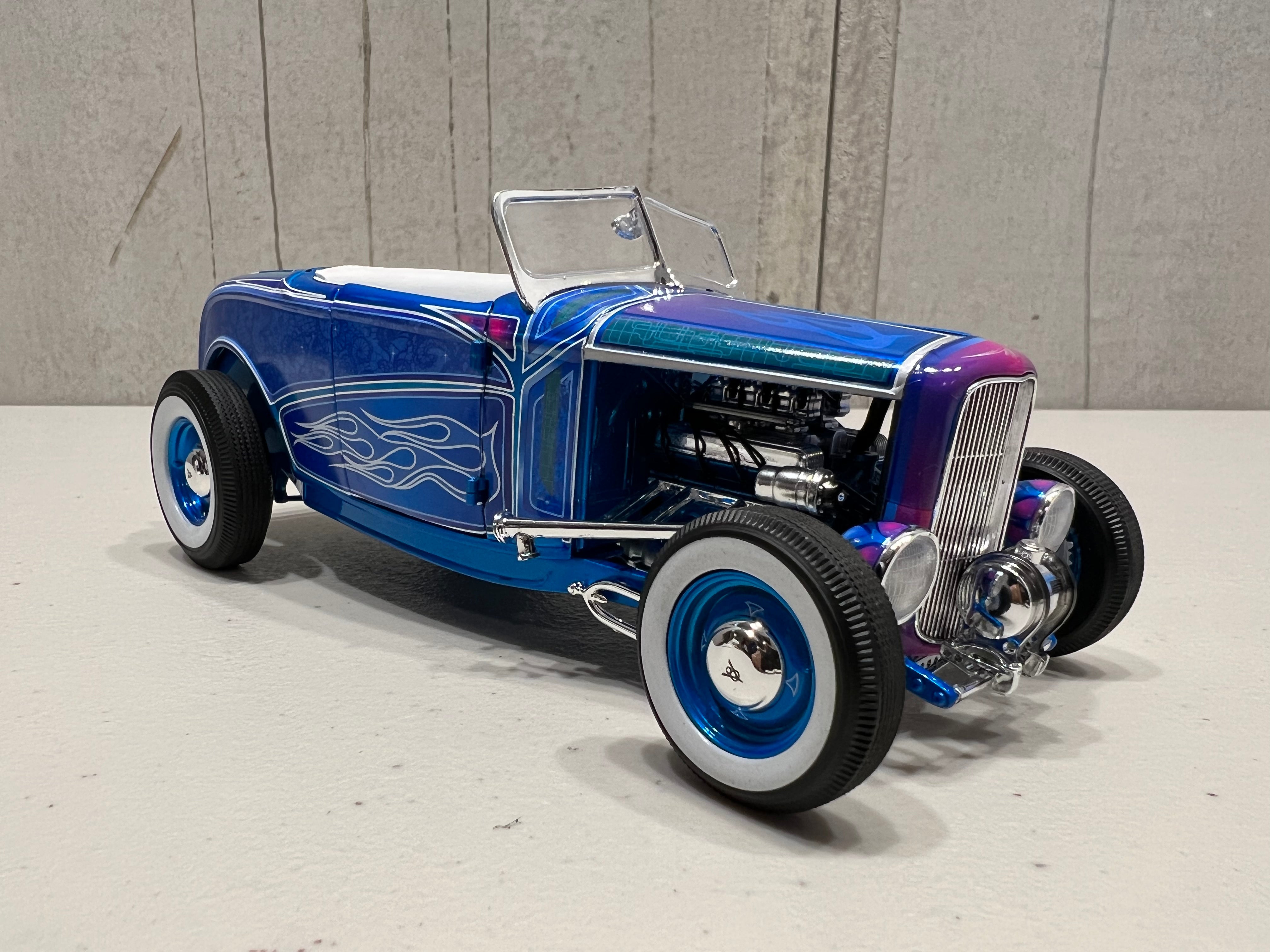 1932 FORD HOT ROD ROADSTER - BLUE FLAME - 1:18 DIECAST MODEL - ACME ...