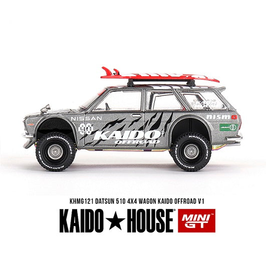 KAIDO★HOUSE DATSUN 510 WAGON 4X4 KAIDO OFFROAD V1 GREY - 1:64 SCALE DIECAST MODEL - MINI GT