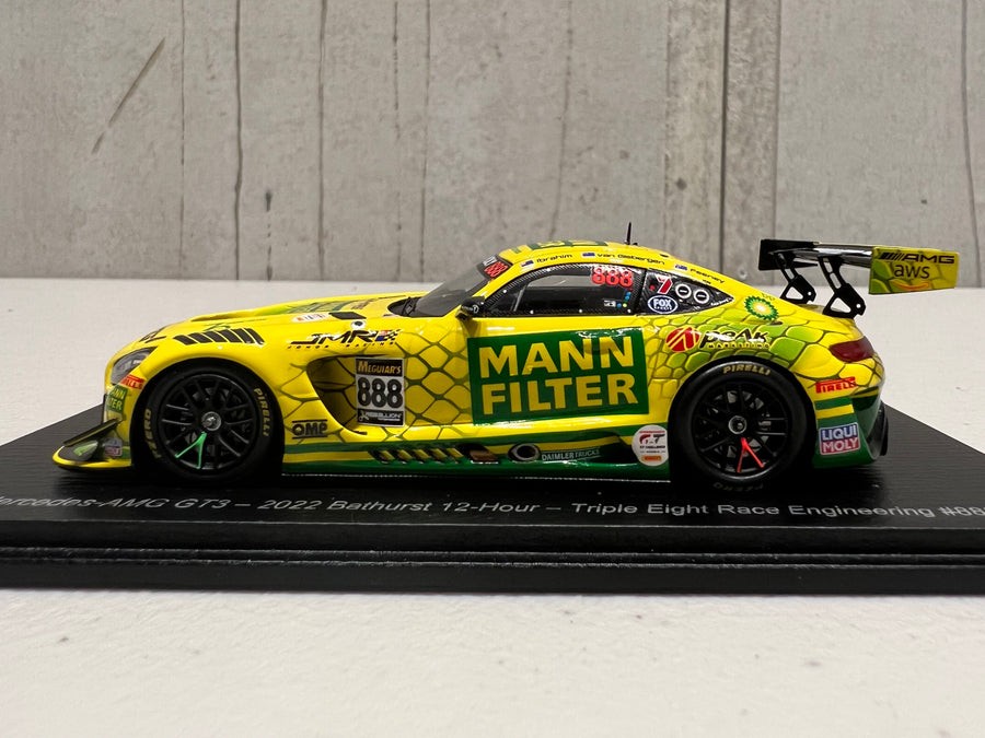 MERCEDES-AMG GT3 - 2022 BATHURST  12-HOUR - TRIPLE EIGHT RACE  ENGINEERING #888 - FEENEY/VAN  GISBERGEN/IBRAHIM - 3RD PLACE - 1:43 SCALE