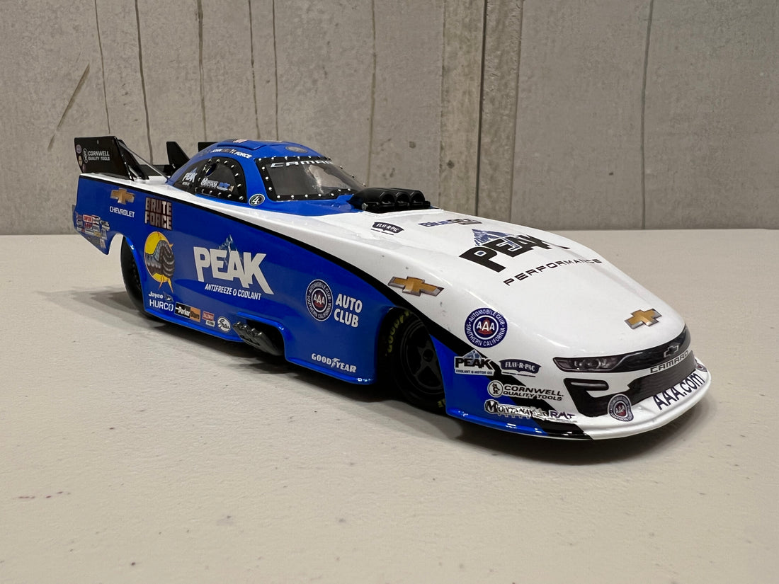 AUTO WORLD 2021 JOHN FORCE PEAK FUNNY CAR 1:24 SCALE DIECAST