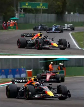 2-CAR SET - ORACLE RED BULL RACING RB18 - 1-2 FINISH VERSTAPPEN/PEREZ - EMILIA ROMANA GP 2022 - 1:43 Scale Resin Model Car - MiniChamps