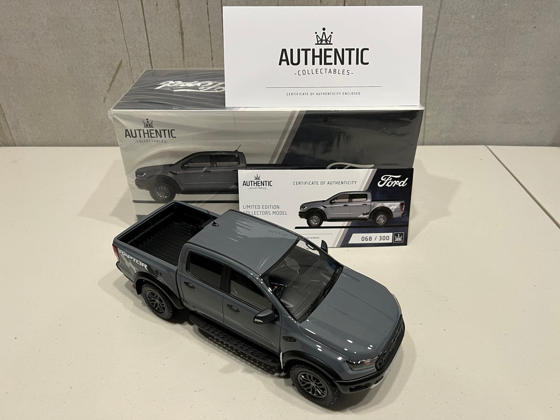 Ford Ranger Raptor - Conquer Grey 1:18 Resin Model - Authentic Collect ...
