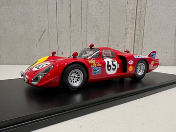 Alfa Romeo 33/2 No.65 24H Le Mans 1968 - S. Trosch - K. von Wendt - With Acrylic Cover - 1:18 Scale Resin Model Car