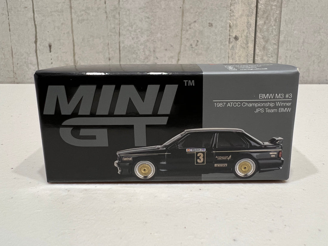 BMW M3 #3 JPS Team BMW 1987 ATCC Championship Winner - Australia Exclusive - 1:64 Scale Diecast Model - Mini GT