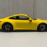 PORSCHE 911 (992) GT3 TOURING - 2022 - YELLOW W/BLACK WHEELS - 1:18 Scale Resin Model Car - Minichamps