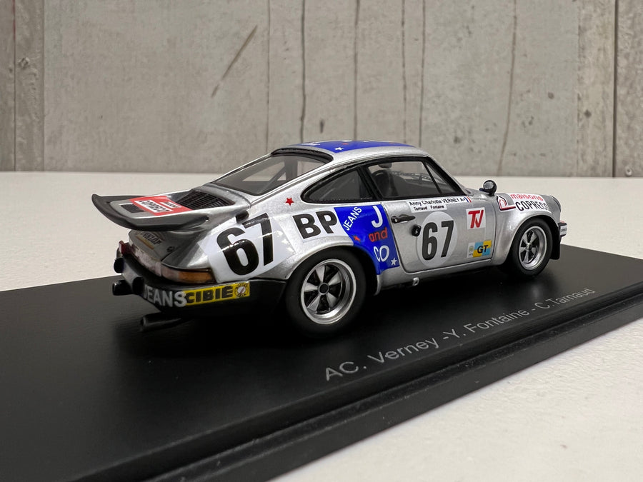 Porsche 911 RS 3.0 No.67 11th 24H Le Mans 1975 - A-C. Verney -Y. Fontaine - C. Tarnaud - 1:43 Scale Resin Model Car - Spark