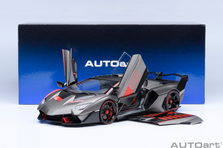*PRE-ORDER* LAMBORGHINI SC18 ALSTON (GRIGIO DAYTONA / RED ACCENTS) - 1:18 SCALE MODEL
