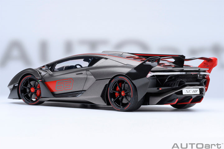 *PRE-ORDER* LAMBORGHINI SC18 ALSTON (GRIGIO DAYTONA / RED ACCENTS) - 1:18 SCALE MODEL