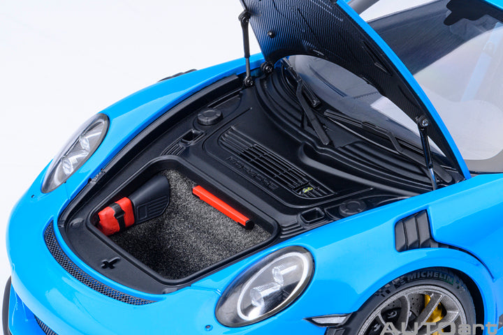PORSCHE 911 (991.2) GT3 RS WEISSACH PACKAGE - RIVIERA BLUE - 1:18 SCALE MODEL - AUTOart