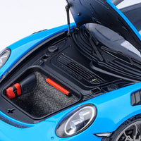 PORSCHE 911 (991.2) GT3 RS WEISSACH PACKAGE - RIVIERA BLUE - 1:18 SCALE MODEL - AUTOart
