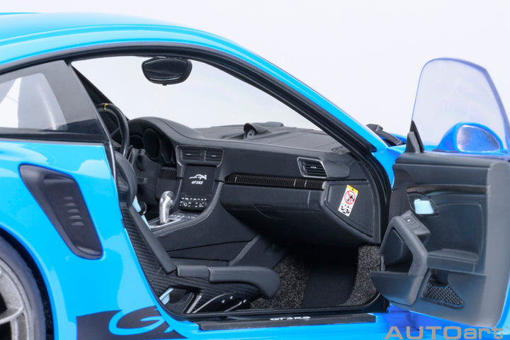 PORSCHE 911 (991.2) GT3 RS WEISSACH PACKAGE - RIVIERA BLUE - 1:18 SCALE MODEL - AUTOart