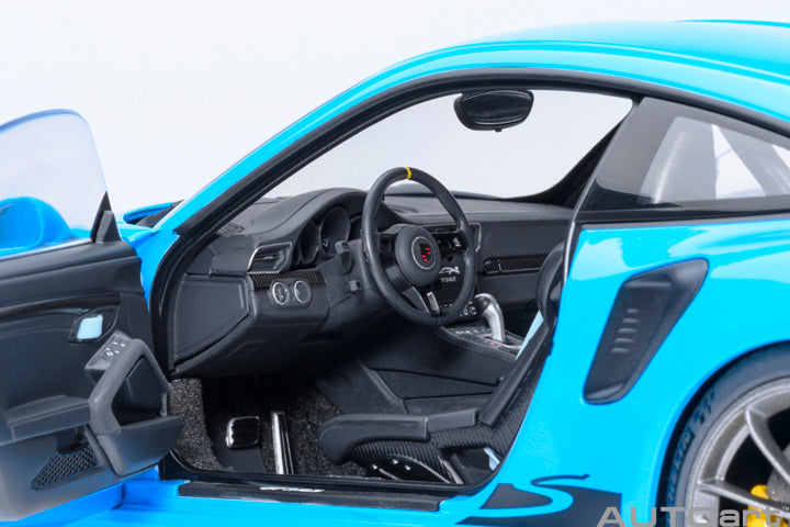 PORSCHE 911 (991.2) GT3 RS WEISSACH PACKAGE - RIVIERA BLUE - 1:18 SCALE MODEL - AUTOart